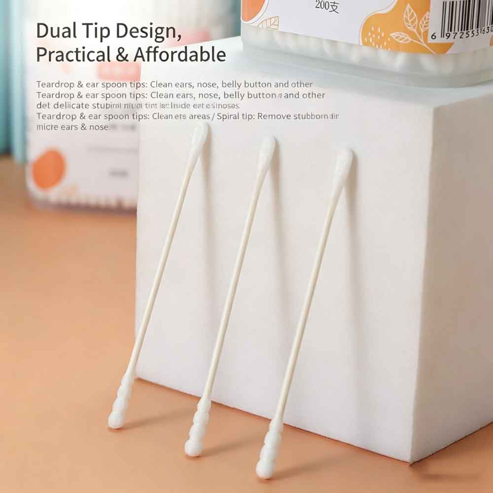 Cotton Wick Organic - vvocci Cotton Swab Bayi 400PCS Tongkat